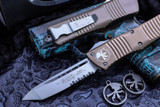Microtech Combat Troodon OTF Automatic Knife Tan 3.8" Tanto Satin Serrated 144-5TA