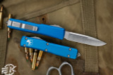 Microtech Ultratech OTF Automatic Knife Blue 3.4" Drop Point Satin 121-4BL