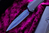 Microtech Custom/Marfione Cypher Black OTF Blued Mosaic Damascus