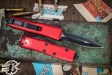 Microtech UTX-85 OTF Automatic Knife Red 3.1\" Dagger Black 232-1RD