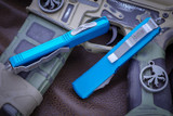 Microtech Ultratech Turquoise OTF Automatic Knife 3.4" Tanto Satin Serrated 123-5TQ