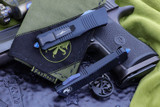 Microtech Troodon OTF Blue Accents 3" S/E Damascus 139-16TI