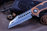 Marfione Custom Warhound Folder Copper/LSCF Inlay Mirror Polish