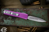 Microtech UTX-85 OTF Automatic Knife Violet 3.1" Dagger Stonewash 232-10VI
