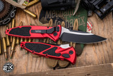 Microtech Socom Elite Automatic Folding Knife Red 4\" M390 Black 160A-1RD