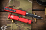 Microtech Ultratech OTF Automatic Knife Red 3.4" Drop Point Black Serrated 121-2RD