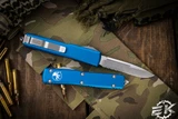 Microtech Ultratech Blue OTF S/E 3.4\" M390 Stonewash Serrated 121-11BL