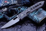 Kevin Foster "LA" Little Anchovy Blasted Titanium, Black Timascus Clip, Satin Rubbed