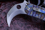 Steve Ryan Karambit Flame Anodized Milled Folder Chisel Grind Satin