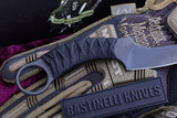Bastinelli Knives Mako Black Cord Bronze Menuki 4" Dark Stonewash