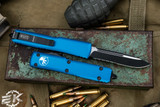 Microtech Ultratech OTF Automatic Knife Blue 3.4\" Drop Point Black Serrated 121-2BL