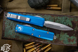 Microtech UTX-85 OTF Automatic Knife Blue 3.1\" Dagger Stonewash 232-10BL