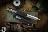 Microtech Dirac Delta OTF Automatic Knife 3.75\" Dagger Stonewash Serrated 227-11