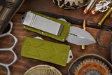 Microtech Exocet Money Clip OTF Knife OD Green 1.9\" Stonewash 157-10OD