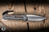 Chris Reeve Knives Large Sebenza 31 Folding Knife Sandblasted Titanium, Natural Canvas Micarta Inlay 3.6" MagnaCut Drop Point Stonewash L31-1212