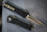 Microtech Combat Troodon OTF Automatic Black 3.8" Bronze Dagger 142-13