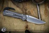 Chris Reeve Knives Large Sebenza 31 Folding Knife Sandblasted Titanium 3.6" MagnaCut Drop Point Stonewash L31-1000
