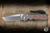 Chris Reeve Knives Small Inkosi Folding Knife Sandblasted Titanium, Natural Canvas Micarta Inlay 2.75\" MagnaCut Tanto SIN-1046