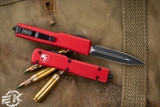 Microtech UTX-70 Red Cali Legal OTF D/E Dagger 1.9\" Black CA147-1RD