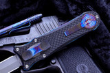 Hawk Knives Deadlock Model B Carbon Fiber OTF 3.5" Blasted D/E Dagger Blade