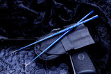 SK Knives TiSushi ChopSticks Blue Milled Titanium