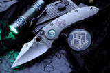 Borka Blades Stitch Grey Stonewash Titanium Crest  Blue Pivot Collar 3.5" Satin M390