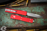 Microtech UTX-70 OTF Automatic Knife Red 2.4" Drop Point Satin 148-4RD