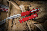 Microtech UTX-70 OTF Automatic Knife Red 2.4" Dagger Satin 147-4RD