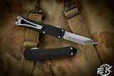 Heretic Knives Manticore S Black OTF 2.6" Tanto Stonewash