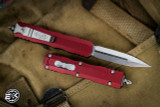 Microtech Dirac OTF Automatic Knife Merlot Red D/E 3" Dagger Stonewash 225-10MR