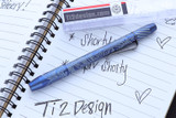 Ti2 Design Techliner Shorty Pen 5" Blue Hawaiian Etch Magnetic Cap