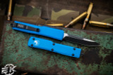 Microtech UTX-70 OTF Automatic Knife Blue 2.4" Black Drop Point  148-1BL