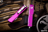 Microtech UTX-70 OTF Automatic Knife Violet 2.4" Dagger Satin 147-4VI