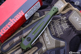 Kershaw Launch 8 Automatic Green/CF 3.5" Stonewash Spear Point