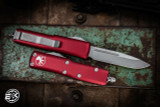 Microtech UTX-85 OTF Automatic Knife Merlot Red 3" Stonewash Drop Point 231-10MR