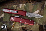 Microtech UTX-85 OTF Automatic Knife Merlot Red 3.1" Dagger Stonewash 232-10MR