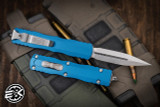 Microtech Dirac OTF Automatic Knife Blue 3" Dagger Stonewash 225-10BL