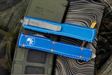Microtech Ultratech OTF Automatic Knife Blue Distressed D/E 3.4" Stonewash 122-10DBL
