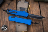 Heretic Knives Hydra Blue OTF Automatic Knife 3.6" DLC MagnaCut Tanto