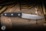 Microtech Socom Alpha Fixed Blade Knife Black G10 5" M390 Drop Point Stonewash Serrated 113-11