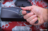 Bastinelli Knives Harpy Karambit Fixed Blade Knife 3.25" Black Stonewash