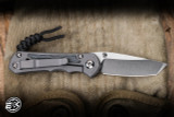 Chris Reeve Knives Small Inkosi Folding Knife Titanium/Black Canvas Micarta 2.75" MagnaCut Tanto SIN-1044