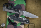 Chris Reeve Knives Small Sebenza 31 Folding Knife Sandblasted Titanium, Black Canvas Micarta Inlay  3" MagnaCut Drop Point Stonewash S31-1200