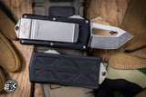 Microtech Exocet OTF Automatic Knife/Money Clip 1.9" Cali-Legal Tanto Stonewash 158-10