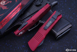 Microtech Combat Troodon Red OTF Automatic Knife 3.8" Tanto Black Serrated 144-3RD