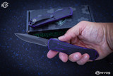 Heretic Knives Manticore E Purple Breakthrough OTF Automatic Knife 3.2" Recurve DLC