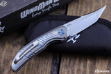 WingManEDC/John Barker "Ferus" Blue Titanium Inlay Integral 3" M390