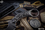 Bastinelli Knives Mako Bronze Skulls Sculpted 4.5" Dark Stonewash