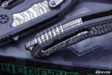 Heretic Knives "Medusa" Flipper Carbon Fiber, Flame Titanium Inlay 3.25" DLC Tanto