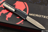 Microtech UTX-70 Distressed Black OTF Automatic Knife 2.4" Drop Point Stonewash 148-10DBK